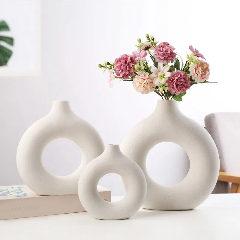 Ceramic Hollow Circle Vases