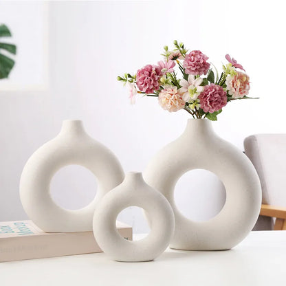 Ceramic Hollow Circle Vases