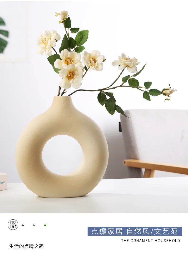 Ceramic Hollow Circle Vases