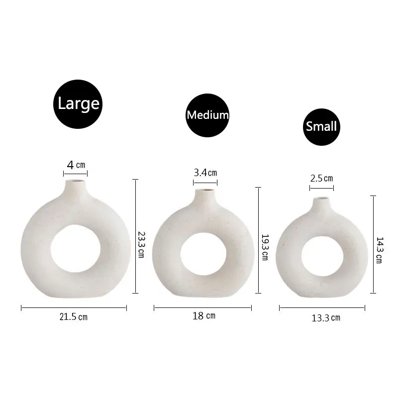 Ceramic Hollow Circle Vases